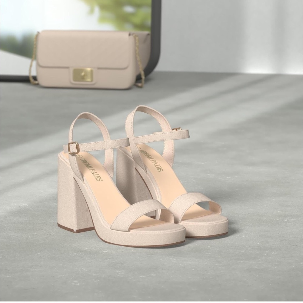 Dream Pairs Beige Block Heel Sandals - Picture 6 of 6